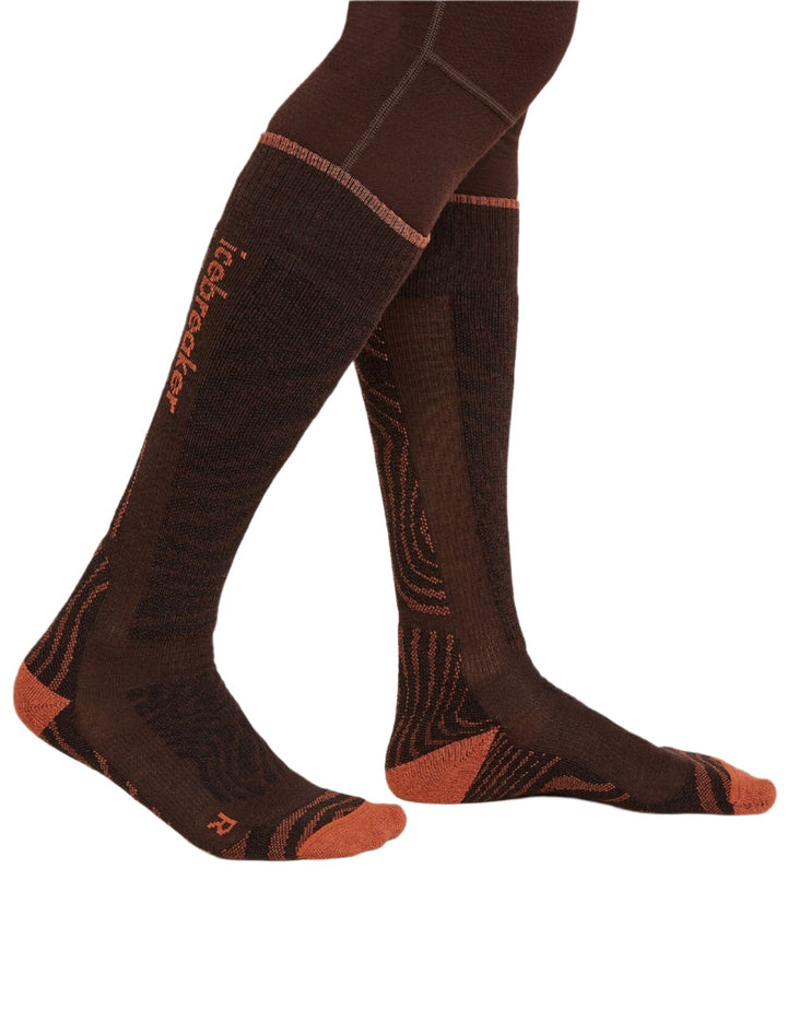 Merino Blend Ski+ Medium Over The Calf Socks Mountain Contour - Women's