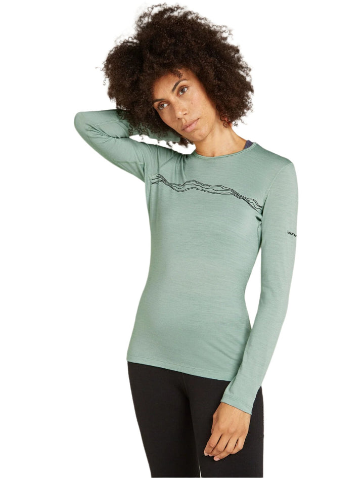 Merino 200 Oasis Long Sleeve Crewe Thermal Top Mountain Pulse - Women's