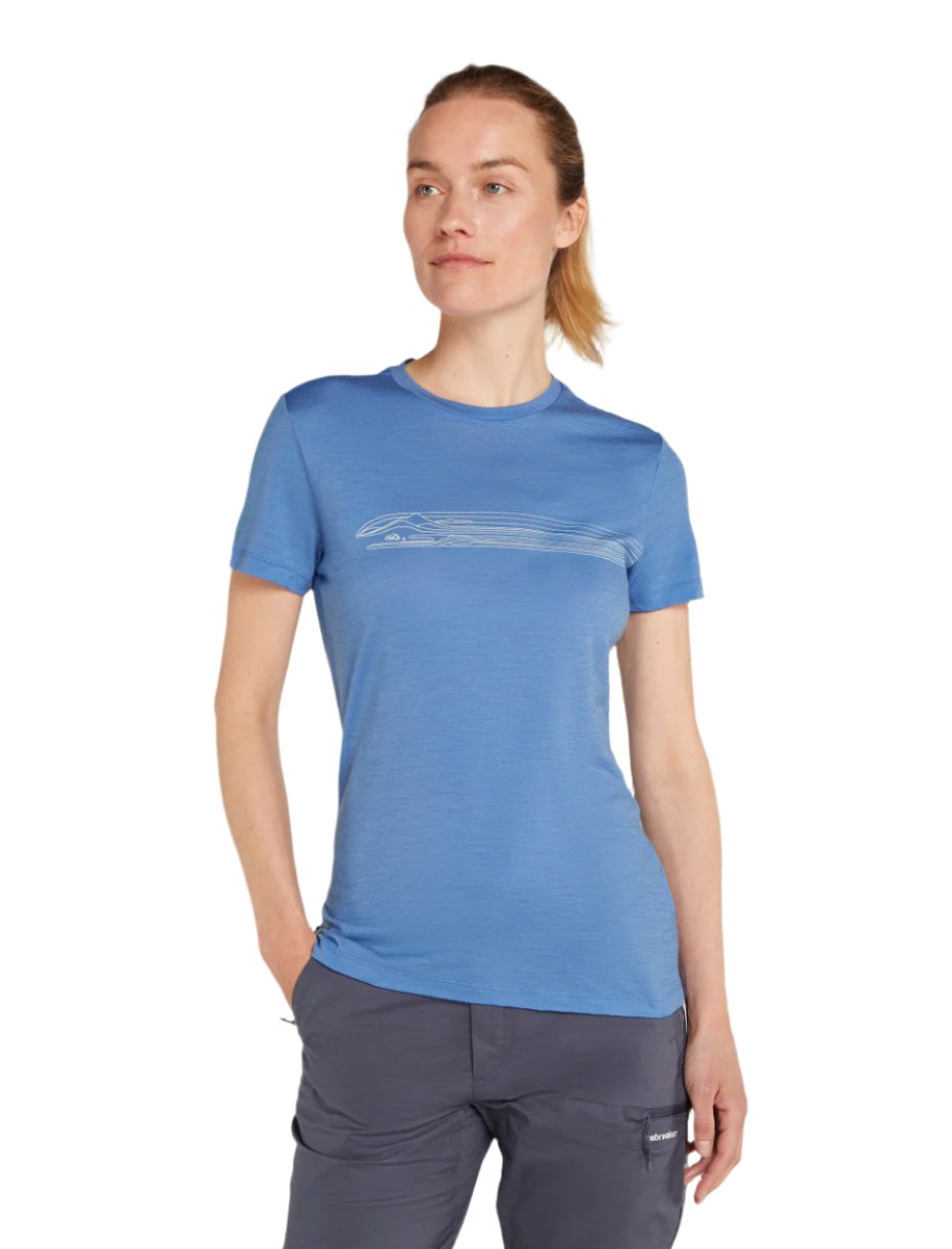 Merino 150 Tech Lite Short Sleeve Tee Camping Lines - Women's