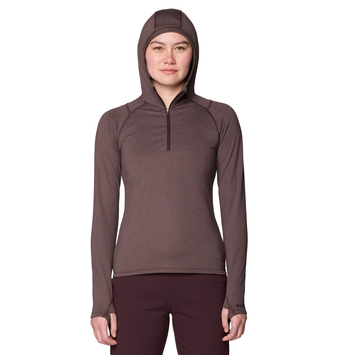 Crater Lake Heavyweight Zip Neck Hooded - Long Sleeve - Women's