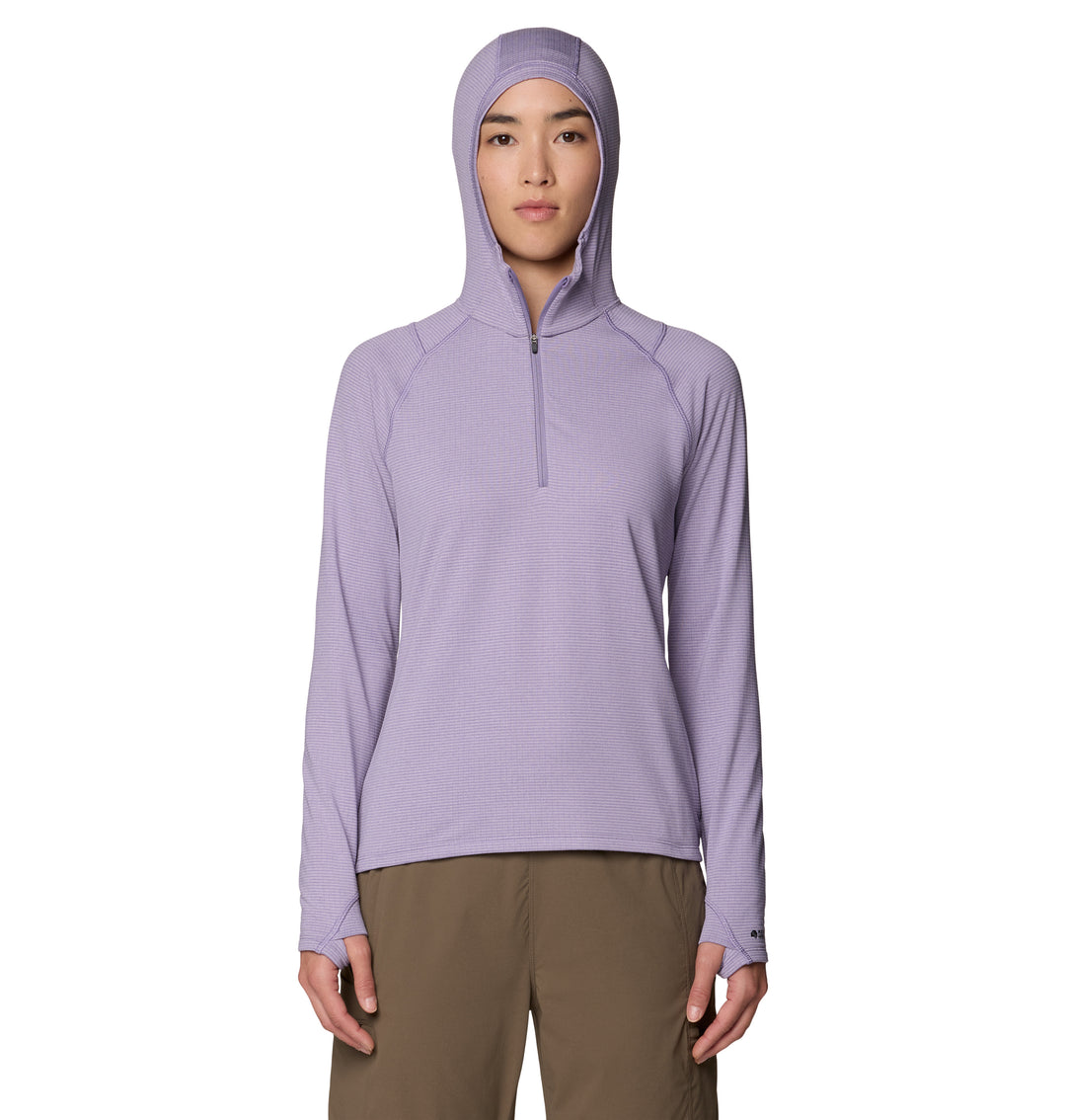 Crater Lake Heavyweight Zip Neck Hooded - Long Sleeve - Women's