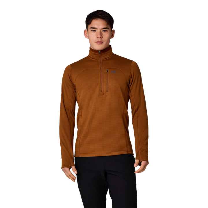 Vigor Grid Fleece Zip Neck - Long Sleeve - Men's