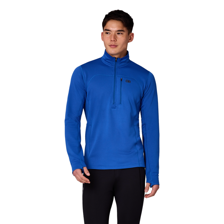 Vigor Grid Fleece Zip Neck - Long Sleeve - Men's