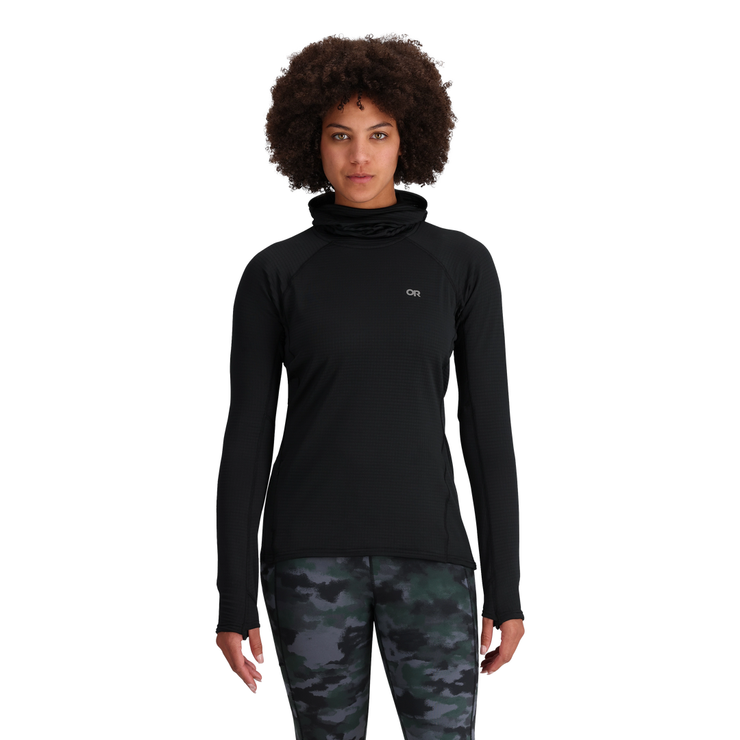 Vigor Grid Fleece Pullover Hoodie - Long Sleeve - Women's
