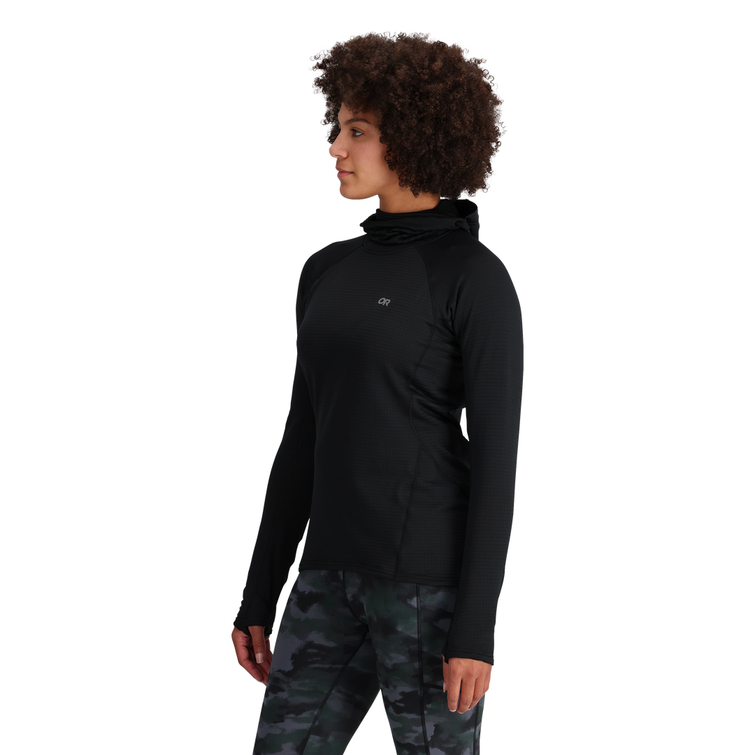 Vigor Grid Fleece Pullover Hoodie - Long Sleeve - Women's
