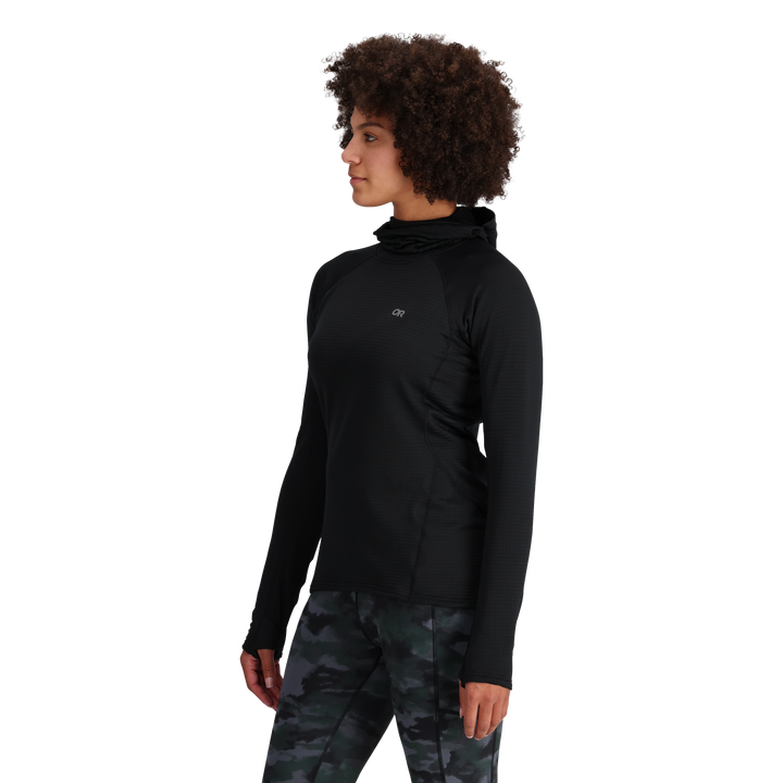 Vigor Grid Fleece Pullover Hoodie - Long Sleeve - Women's