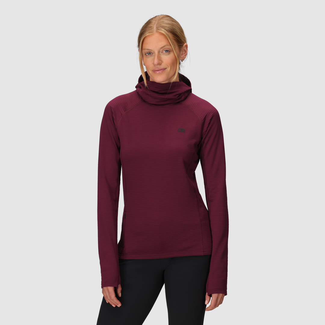 Vigor Grid Fleece Pullover Hoodie - Long Sleeve - Women's