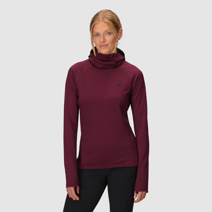 Vigor Grid Fleece Pullover Hoodie - Long Sleeve - Women's