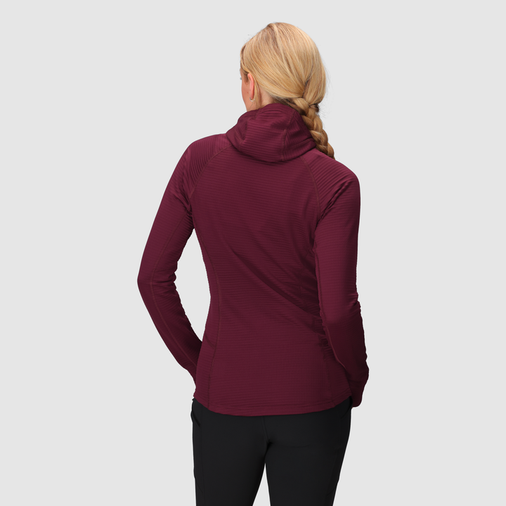 Vigor Grid Fleece Pullover Hoodie - Long Sleeve - Women's