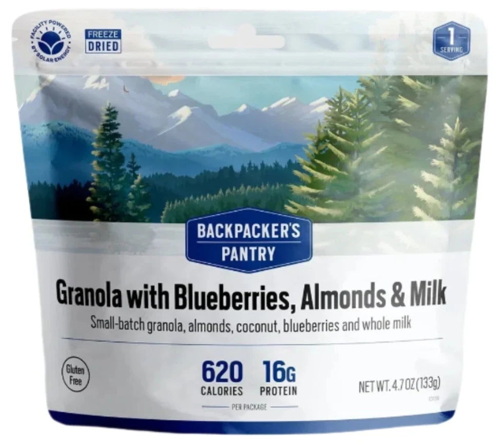 Granola with Blueberries, Almonds, and Milk