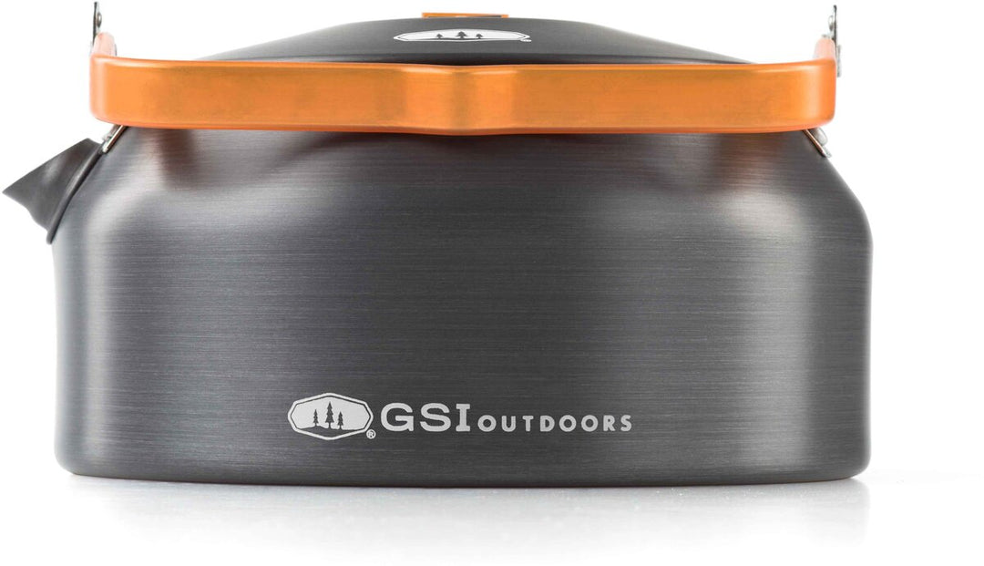 gsi outdoors halulite tea kettle 1.8L HS Convenient folding handle locks into place GSI Outdoors Halulite Tea Kettle
