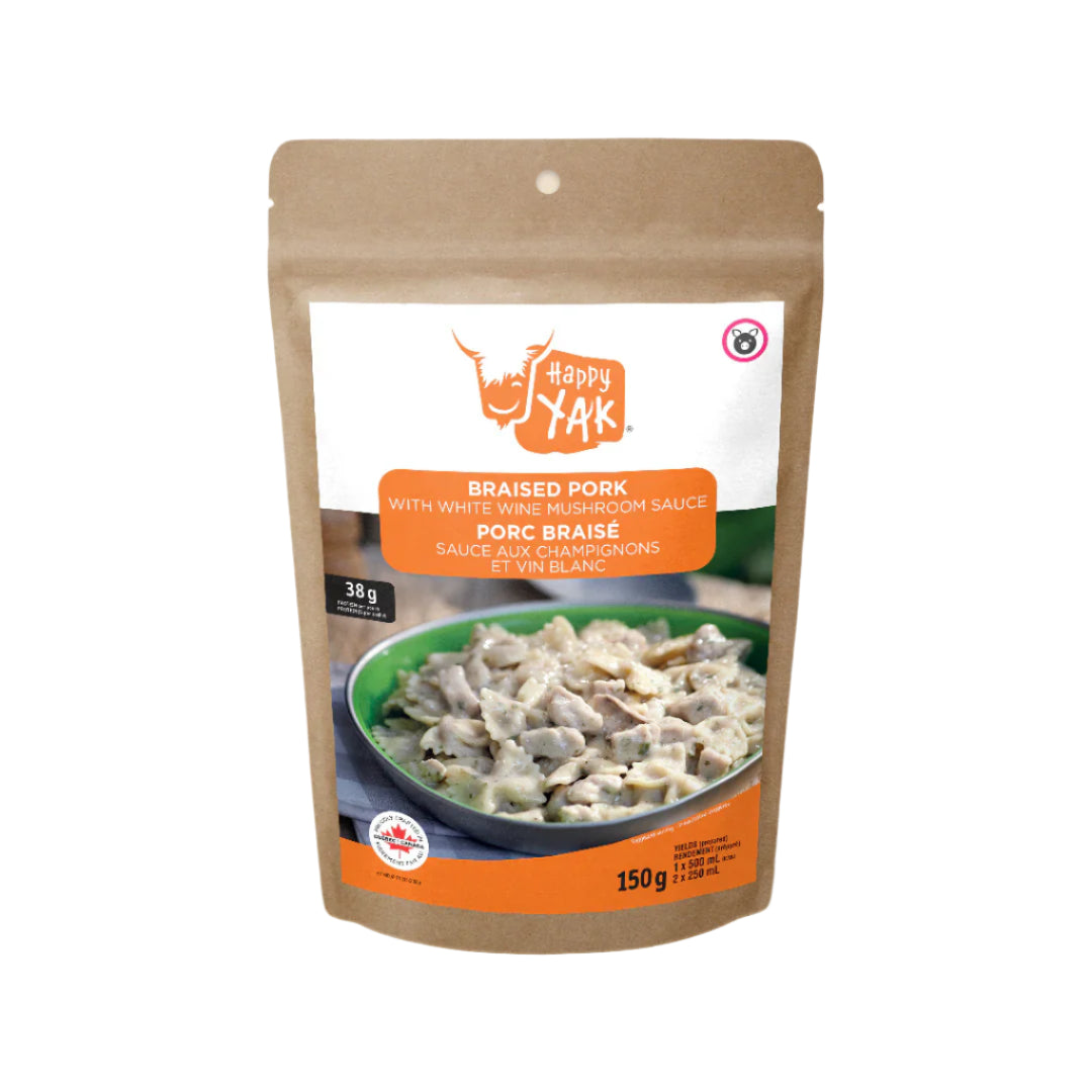 Braised Pork with white wine mushroom sauce