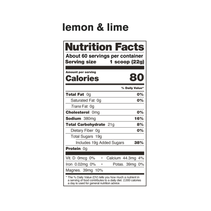 Sport Hydration Drink Mix - Lemon & Limes - 1320g/3lb (60 Servings)