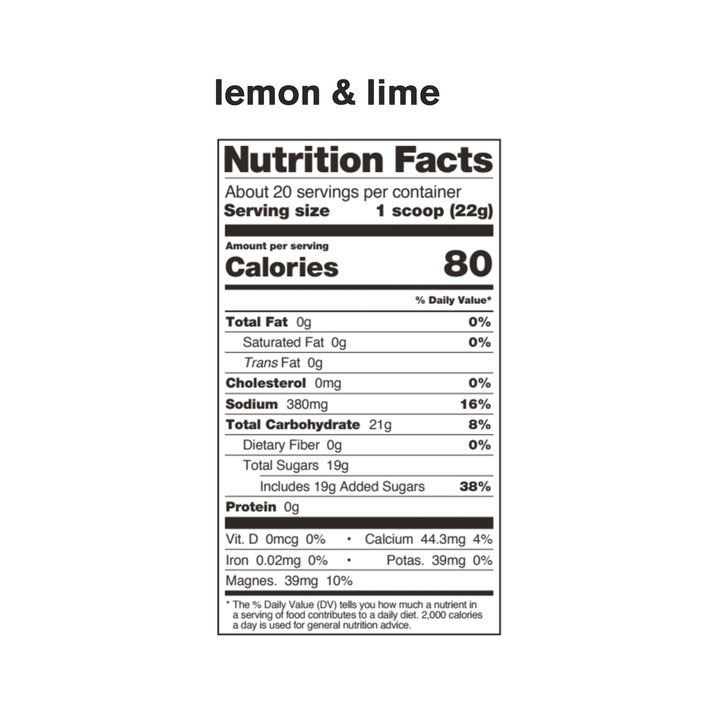 Sport Hydration Drink Mix - Lemon & Limes - 440g/1lb (20 Servings)