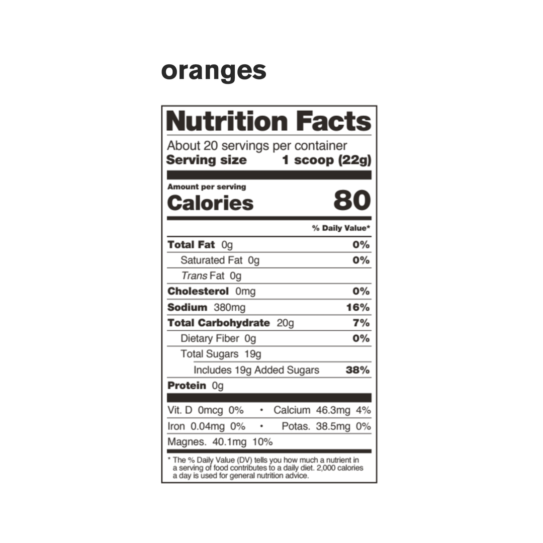 Sport Hydration Drink Mix - Oranges - 440g/1lb (20 Servings)