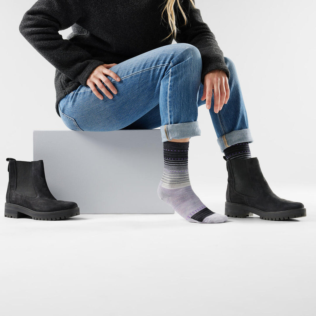 Everyday Stitch Stripe Zero Cushion Crew Socks - Unisex