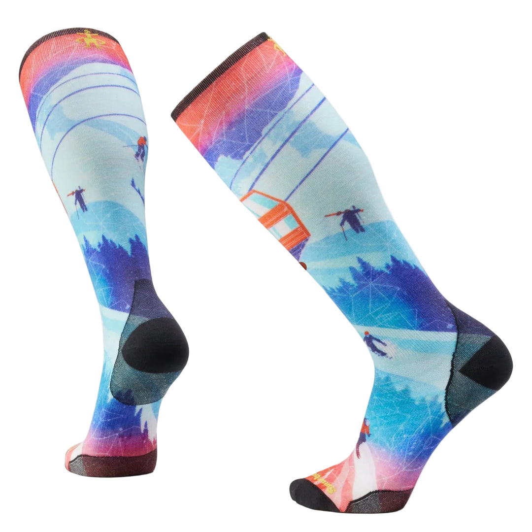 Ski Zero Cushion Ski Day Print OTC Socks - Men's