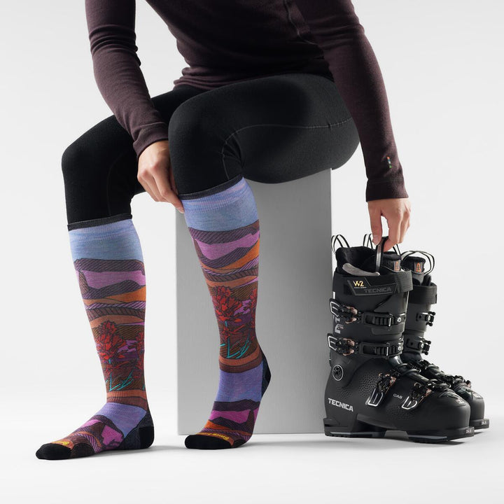 Performance Ski Floral Field Print OTC Zero Cushion Socks - Women's