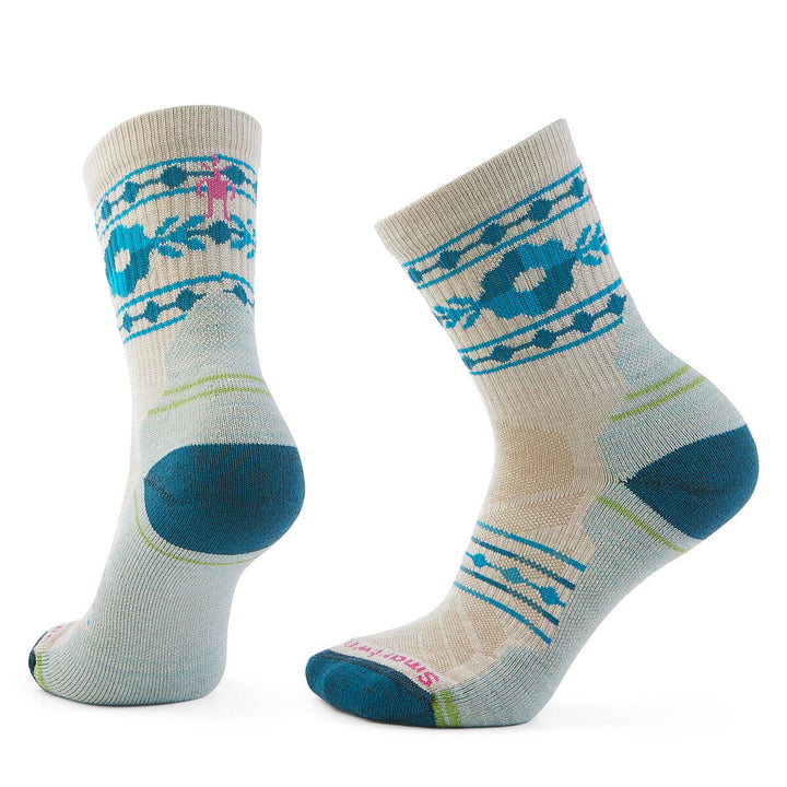 Performance Hike Light Cushion Retro Floral Mid Crew Socks - Women's