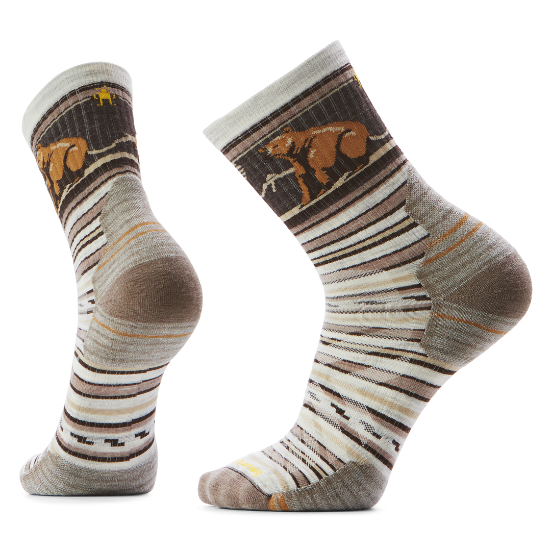Hike Bear Stripe Mid Targeted Cushipon Crew Socks