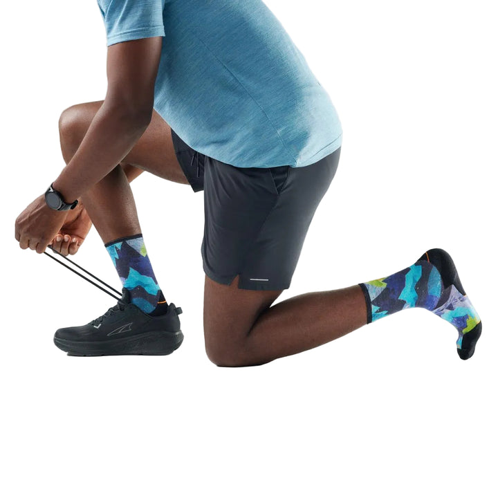 Trail Run Summit Sector Print Crew Targeted Cushion Socks - Men's