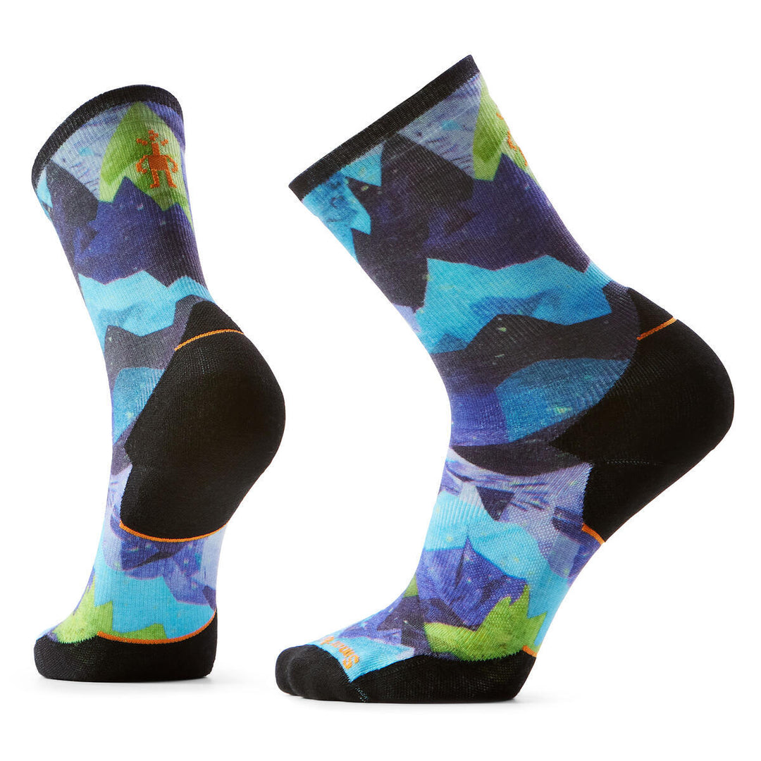 Trail Run Summit Sector Print Crew Targeted Cushion Socks - Men's