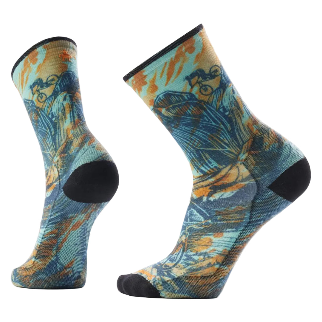 Rugged Ride Print Crew Bike Socks