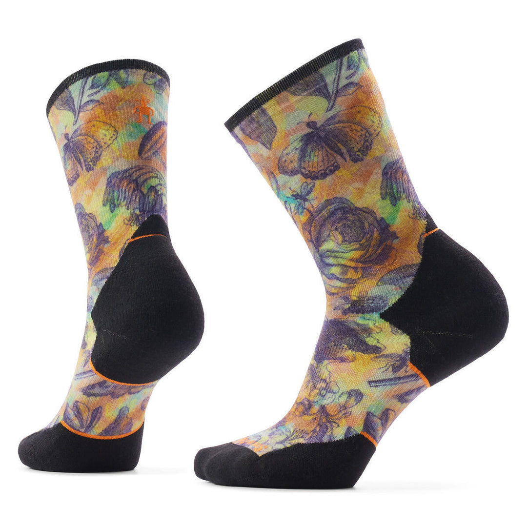 Trail Run Floral Party Print Crew Targeted Cushion Socks - Women's