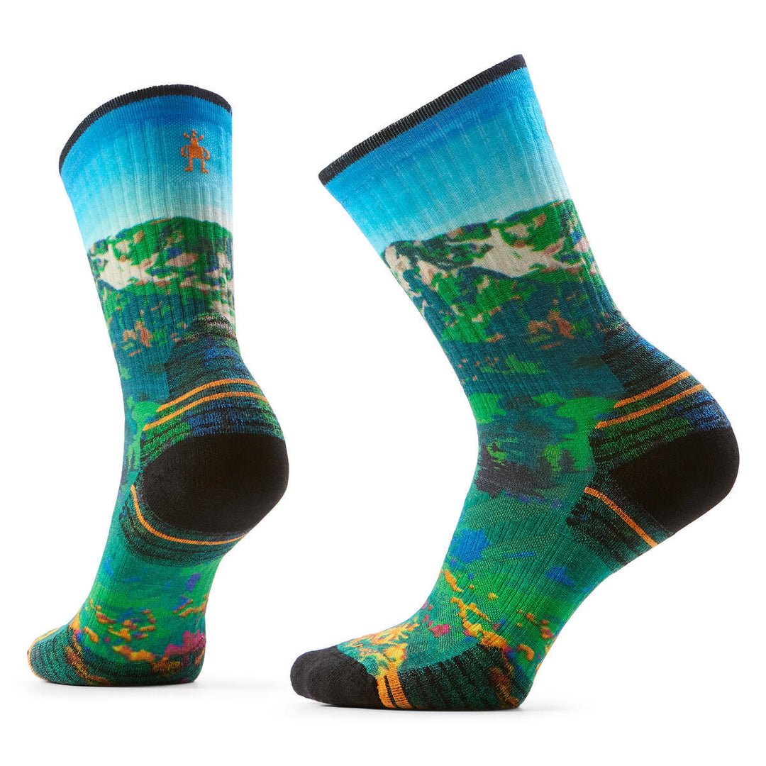 Hike Mountain Lake Print Crew Targeted Cushion Socks - Women's