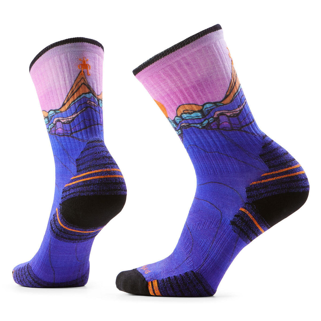 Hike Mountain Sunrise Print Crew Targeted Cushion Socks - Women's