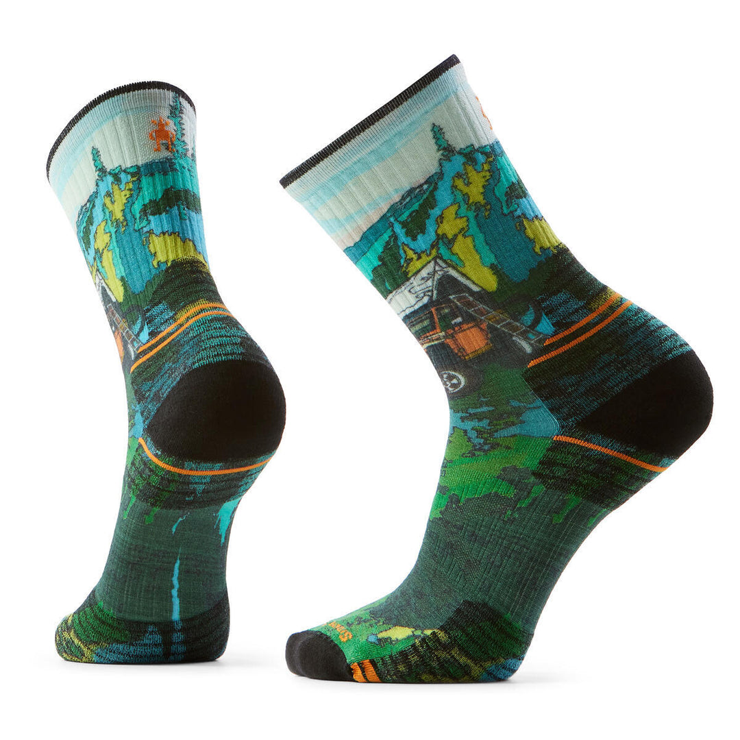 Hike Trail Trekker Print Crew Targeted Cushion Socks - Men's