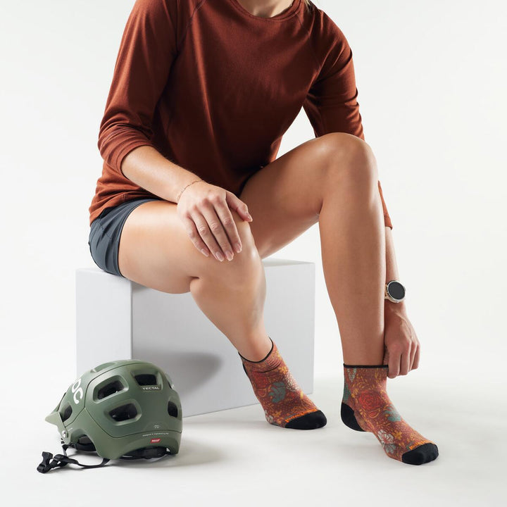 Bike Paisley Print Ankle Zero Cushion Socks - Women's