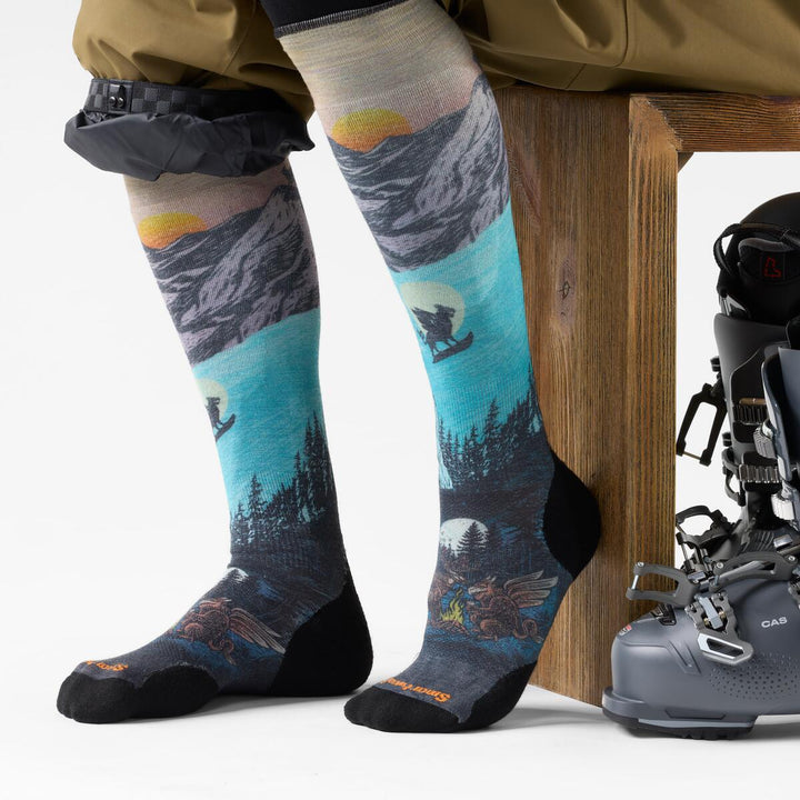 Ski Targeted Cushion Winter Phase Print OTC Socks - Men's