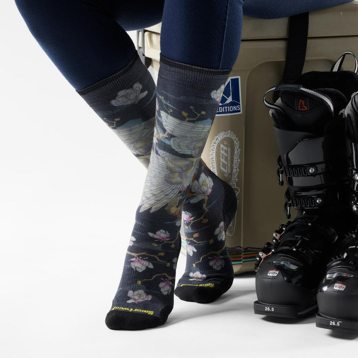 Ski Zero Cushion Nightwatcher Print OTC Socks - Women's