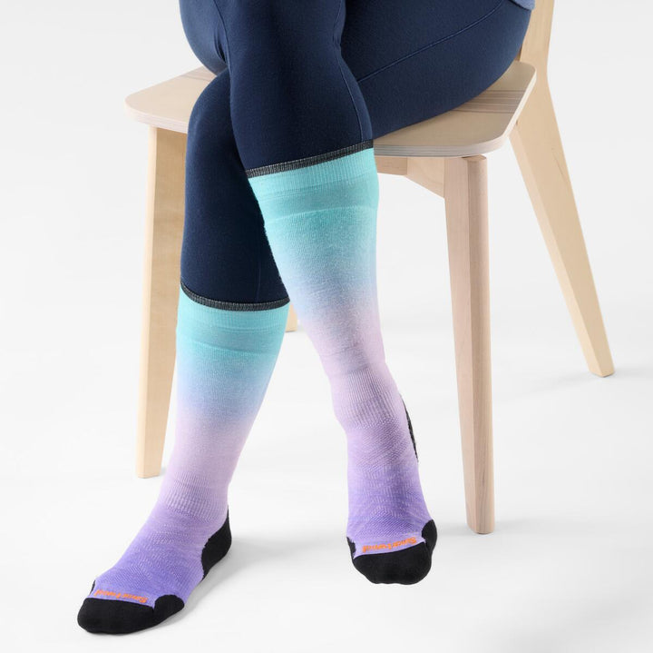 Ski Targeted Cushion Ombre Print OTC Socks - Women's