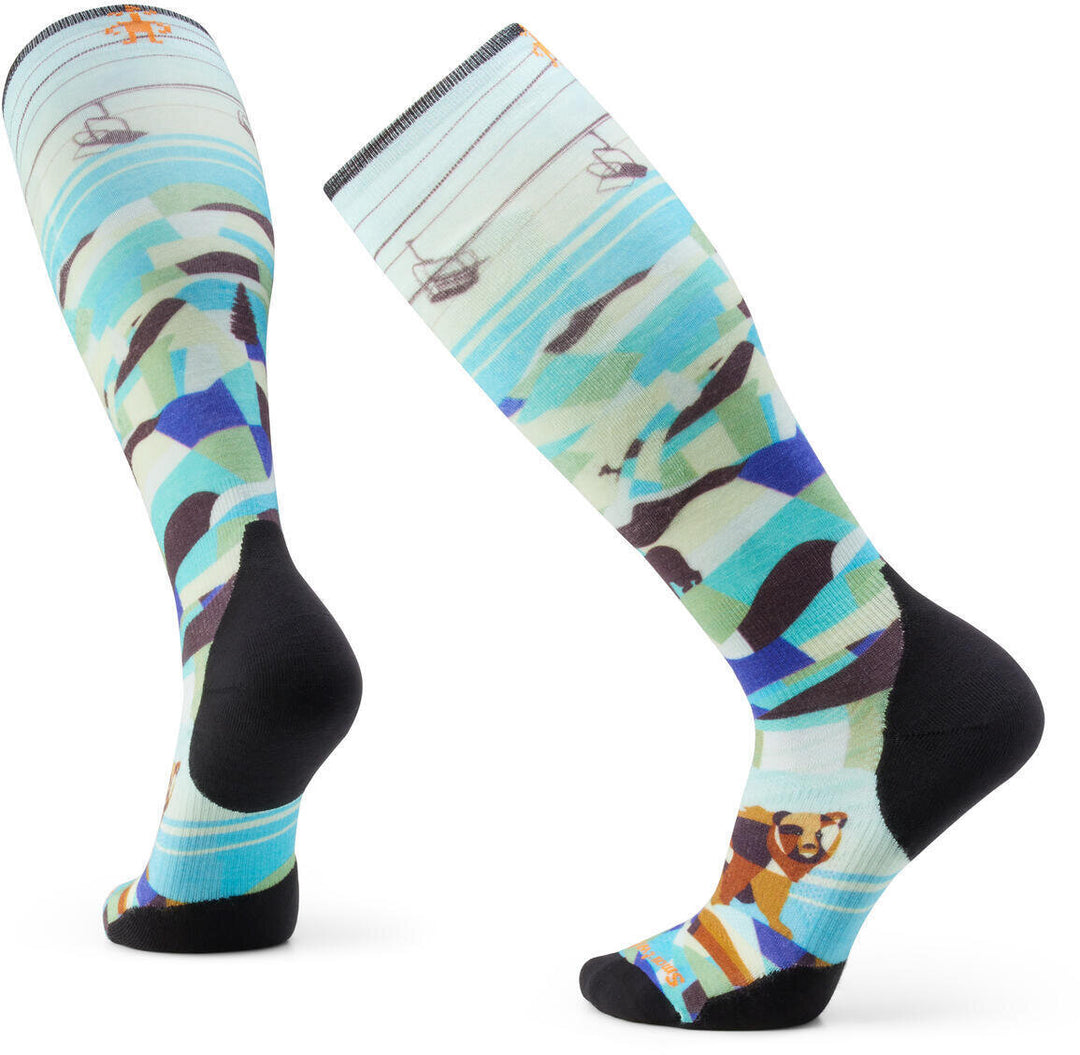 Ski Targeted Cushion Bear Country Print OTC Socks - Men's