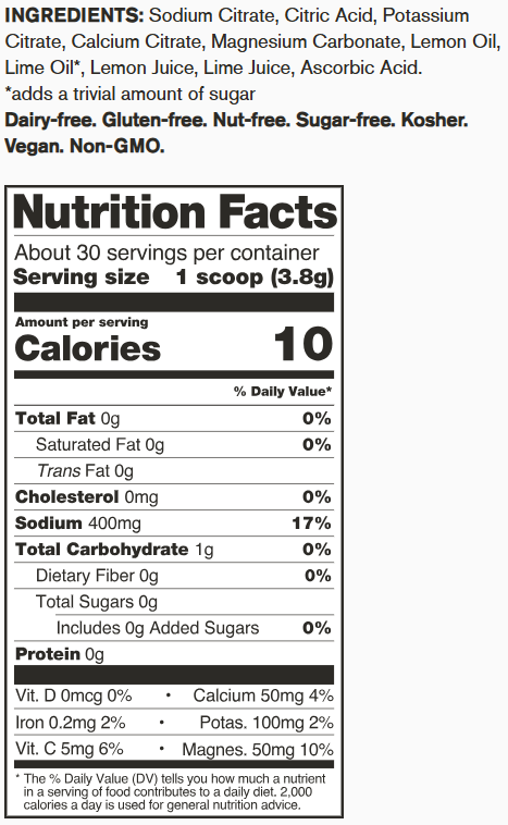Unsweetened Hydration Sport Drink Mix - 120g (30 Servings)