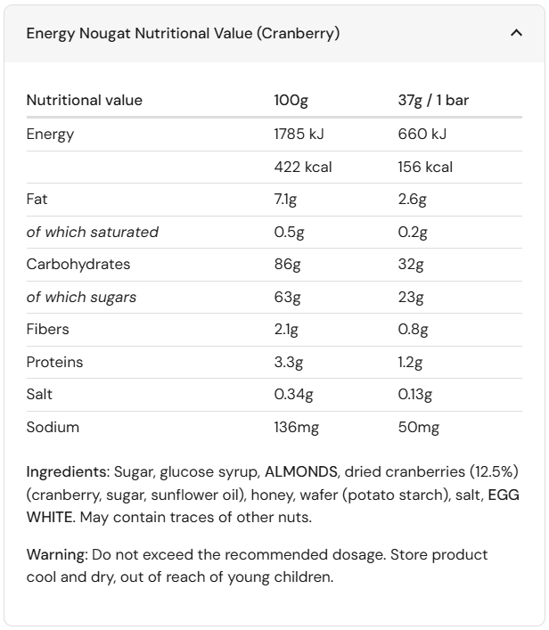 Energy Nougat Bar (Single)