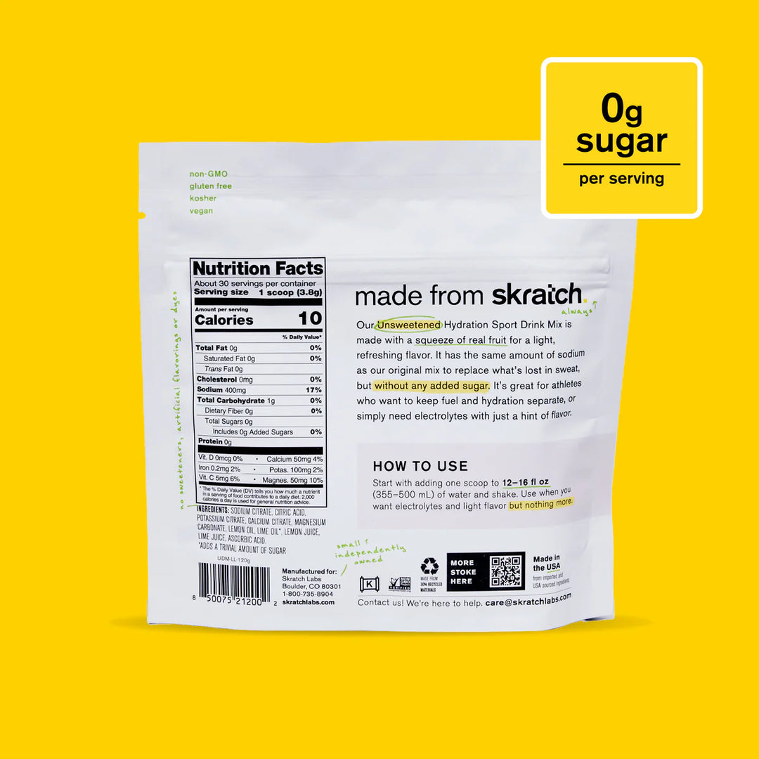 Unsweetened Hydration Sport Drink Mix - 120g (30 Servings)
