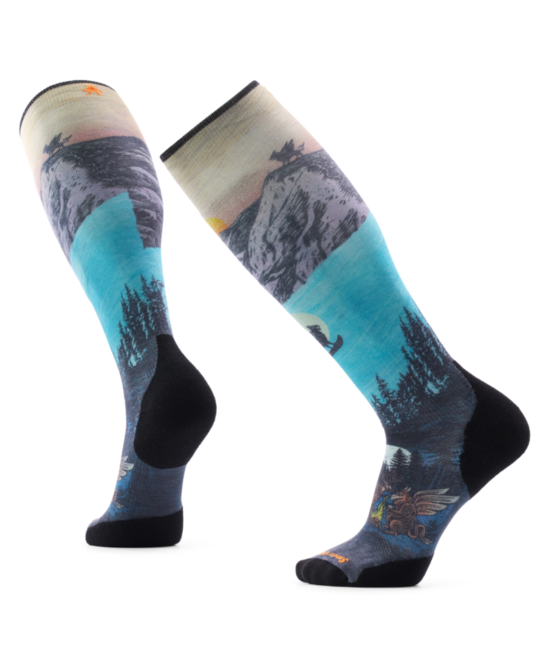 Ski Targeted Cushion Winter Phase Print OTC Socks - Men's