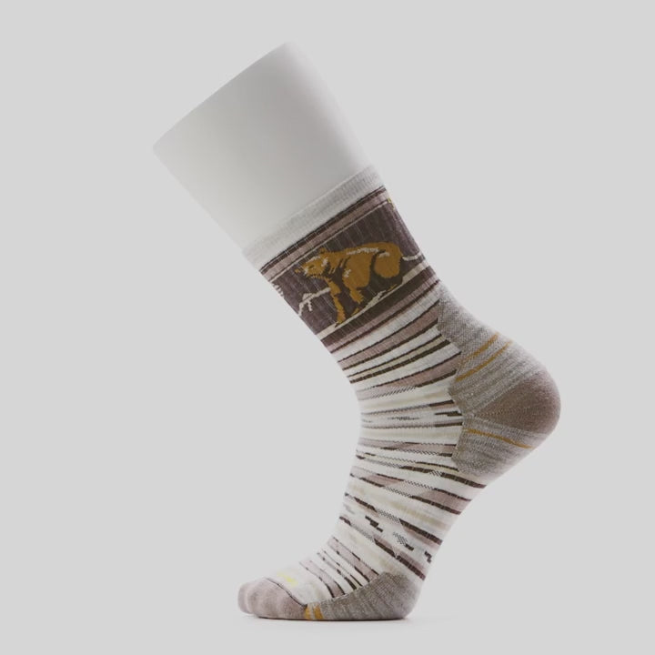 Hike Bear Stripe Mid Targeted Cushion Crew Socks
