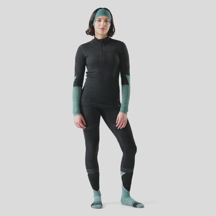 Intraknit Thermal Merino Base Layer Colorblock Zip Neck - Long Sleeve - Women's