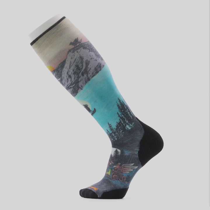Ski Targeted Cushion Winter Phase Print OTC Socks - Men's