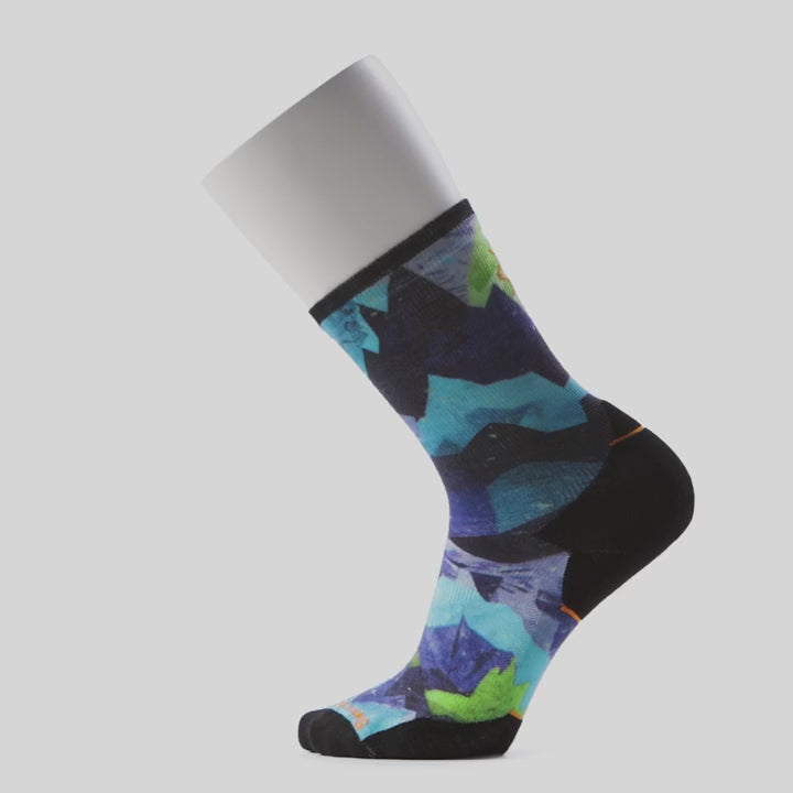 Trail Run Summit Sector Print Crew Targeted Cushion Socks - Men's