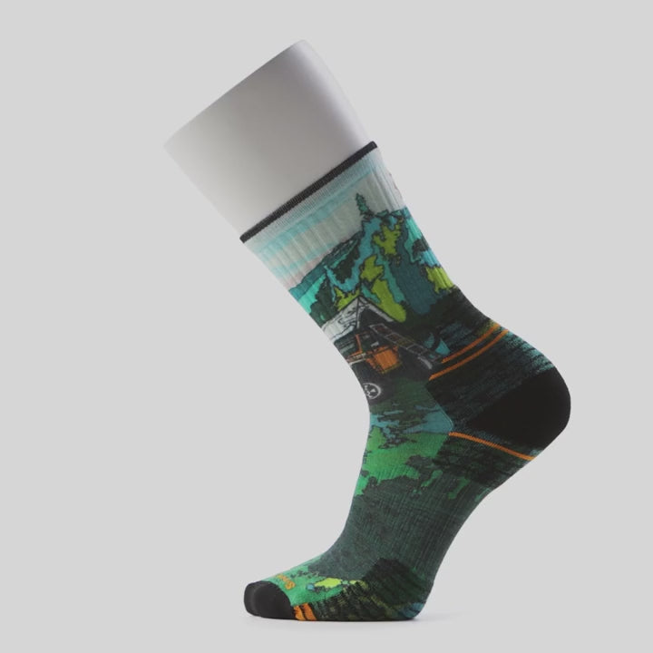 Hike Trail Trekker Print Crew Targeted Cushion Socks - Men's